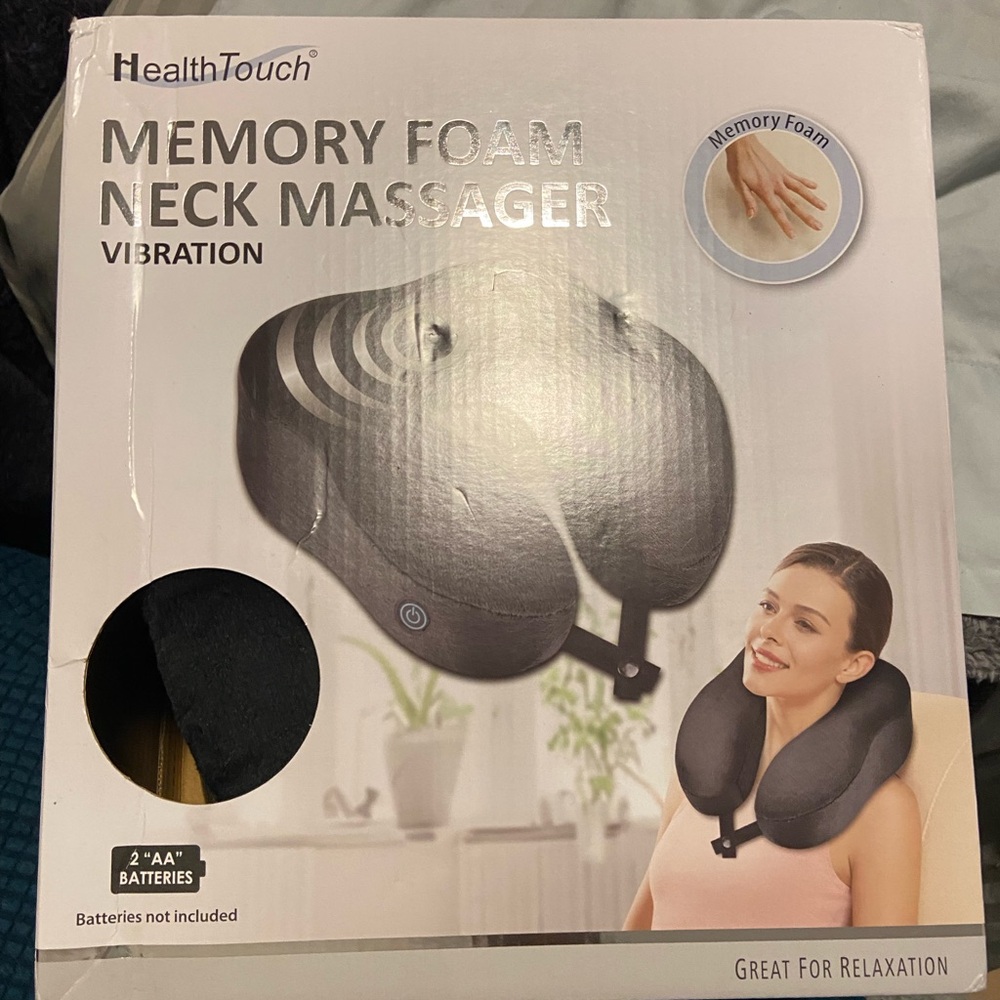 health touch memory foam neck massager vibration